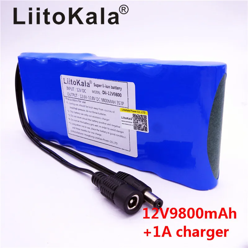 Супер перезаряжаемый комплект HK LiitoKala 12 В 9800 мАч 18650 постоянного тока 6 в