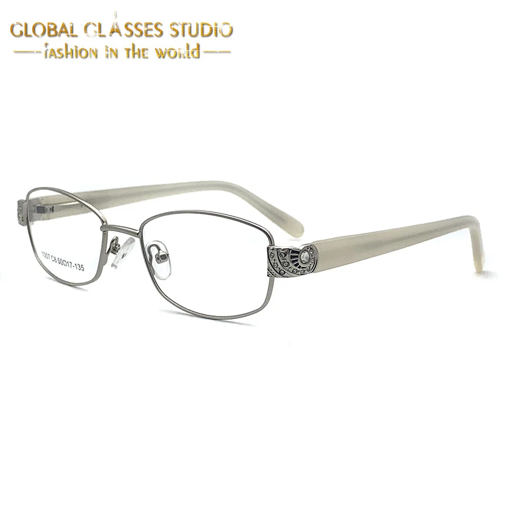 1007-C8 New Lady Fashion Metal Classic Tape Drills Silver Colour Glasses Frame Eyeglasses
1007-C8 New Lady Fashion Metal Classic Tape Drills Silver Colour Glasses Frame Eyeglasses