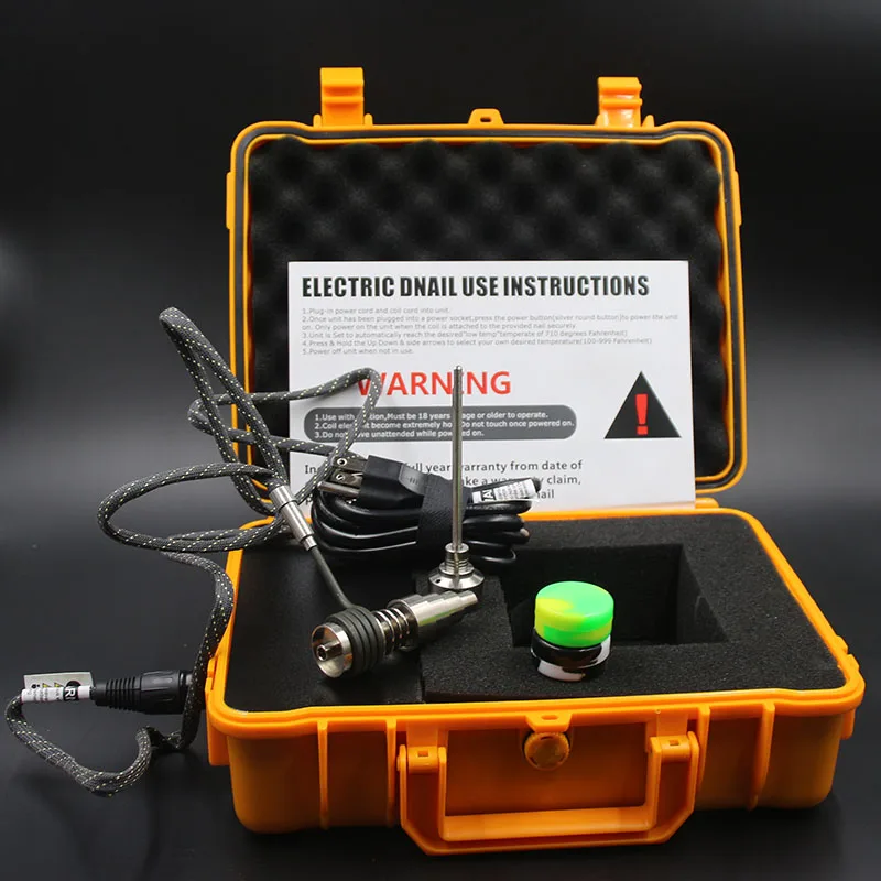 Good quality Electric nail titanium nail 110v 220v enail kit for water pipes coil heater 10mm/16mm/20mm Black Orange Case
Good quality Electric nail titanium nail 110v 220v enail kit for water pipes coil heater 10mm/16mm/20mm Black Orange Case