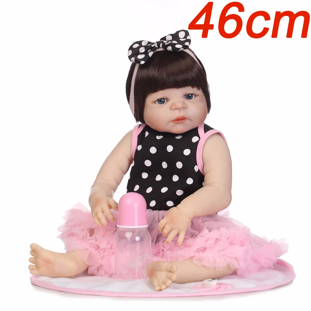 46cm big eyes Reborn Baby Dolls Girl hard Silicone Bebes Reborns all vinyl Reborn Dolls bathe menina dolls for sale mini BJD jug
46cm big eyes Reborn Baby Dolls Girl hard Silicone Bebes Reborns all vinyl Reborn Dolls bathe menina dolls for sale mini BJD jug