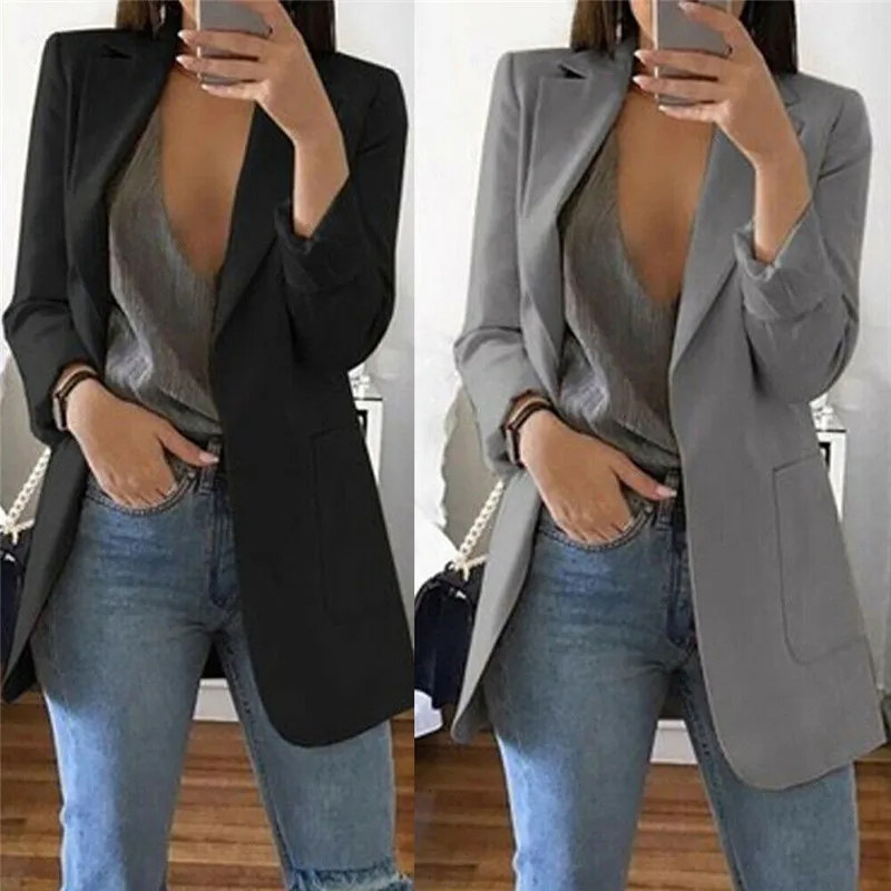 Women OL Ladies Formal Blazers Spring Autumn Elegant Lapel Slim Long Sleeve Blazers Jacket Coat Casual Business Blazer Outwear
Women OL Ladies Formal Blazers Spring Autumn Elegant Lapel Slim Long Sleeve Blazers Jacket Coat Casual Business Blazer Outwear