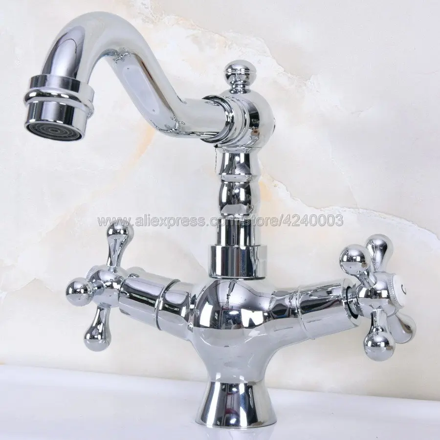 Basin Faucets Chrome Brass Deck Mounted Bathroom Sink Faucet Double Handle Swivel Spout Hot Cold Water Mixer Water Tap Kna921
Basin Faucets Chrome Brass Deck Mounted Bathroom Sink Faucet Double Handle Swivel Spout Hot Cold Water Mixer Water Tap Kna921