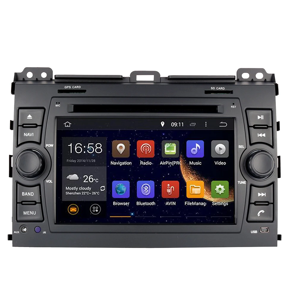 Android 10 автомобильная лампа для Toyota Land Cruiser Prado 120 2002-2009/ Lexus GX470 стиль Tesla экран 7