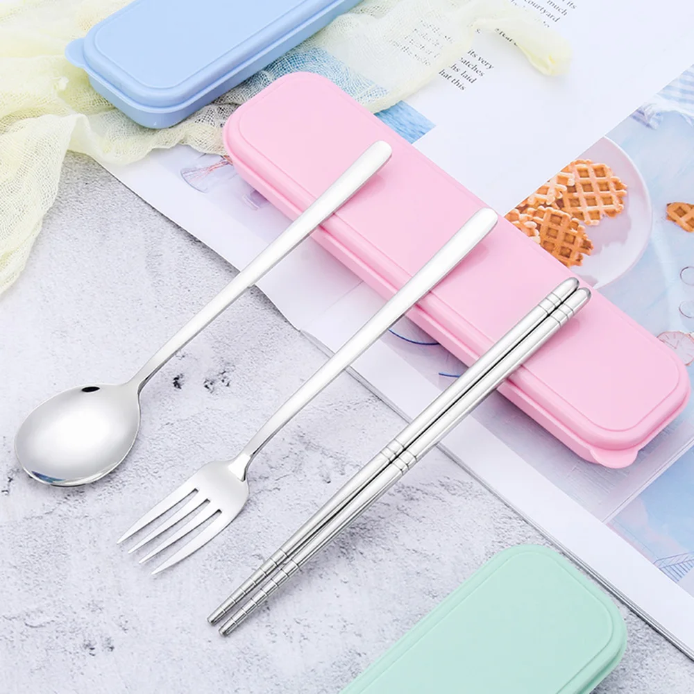 3Pcs Convenient Metal Cutlery Set Stainless Steel Fork Spoon Chopsticks Combination Reusable Dinnerware Tableware Kitchen Tools
3Pcs Convenient Metal Cutlery Set Stainless Steel Fork Spoon Chopsticks Combination Reusable Dinnerware Tableware Kitchen Tools