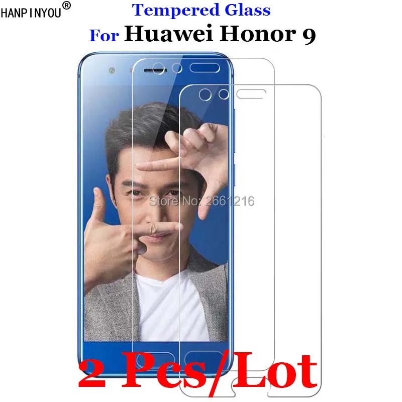 Закаленное стекло 2 шт./лот для Huawei Honor 9 9H 2.5D Премиум Защитная пленка экрана 5