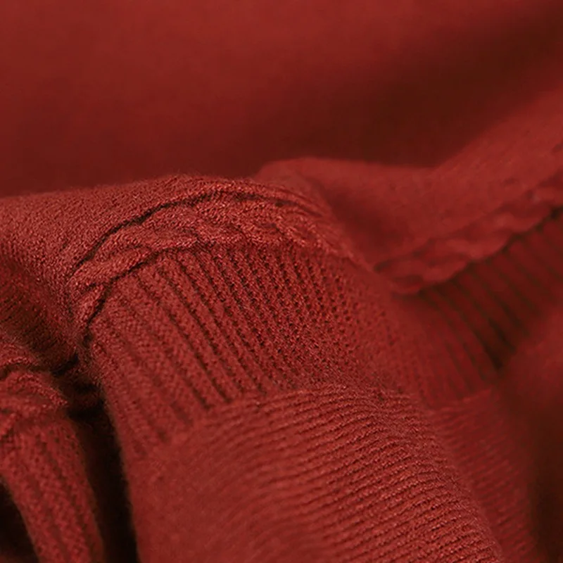 Женский свитер с круглым вырезом вязаный эластичной резинкой на осень и зиму |