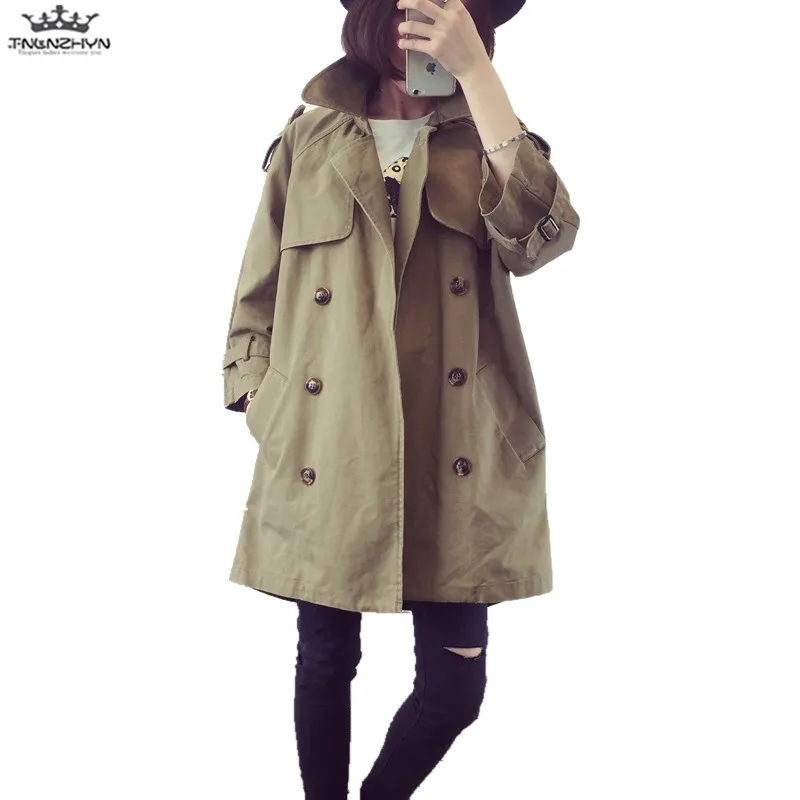 tnlnzhyn 2019 Spring Autumn Trench Coat Women Double-breasted Turn Down Collar Windbreaker Coat Loose Casual Outerwear Tops Y968
tnlnzhyn 2019 Spring Autumn Trench Coat Women Double-breasted Turn Down Collar Windbreaker Coat Loose Casual Outerwear Tops Y968