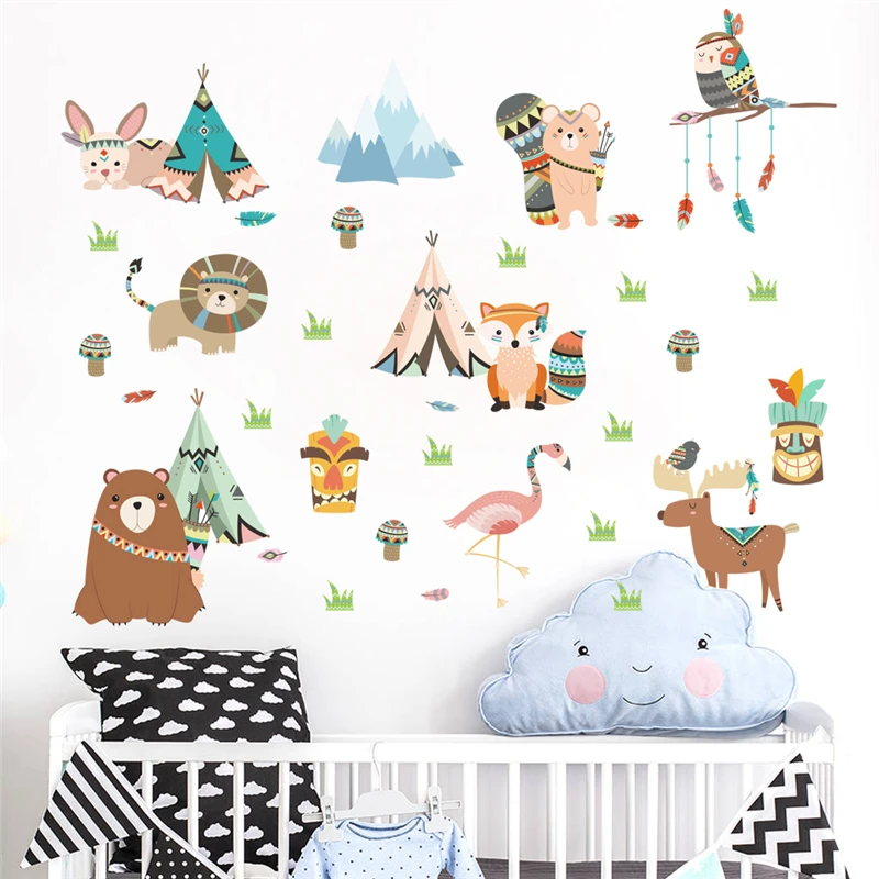 Jungle Wild funny Animals Wall Stickers For Kids Rooms Home Decor Cartoon Owl Lion Bear Fox Wall Decals Pvc Mural Art
Jungle Wild funny Animals Wall Stickers For Kids Rooms Home Decor Cartoon Owl Lion Bear Fox Wall Decals Pvc Mural Art