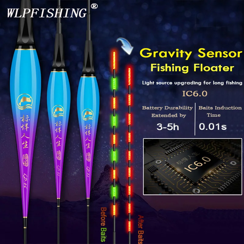 WLPFISHING Fishing Floats Electric Floats Gravity Sensor LED Light Change When Fish Baits Luminous Composite Nano Fishing Bobber
WLPFISHING Fishing Floats Electric Floats Gravity Sensor LED Light Change When Fish Baits Luminous Composite Nano Fishing Bobber