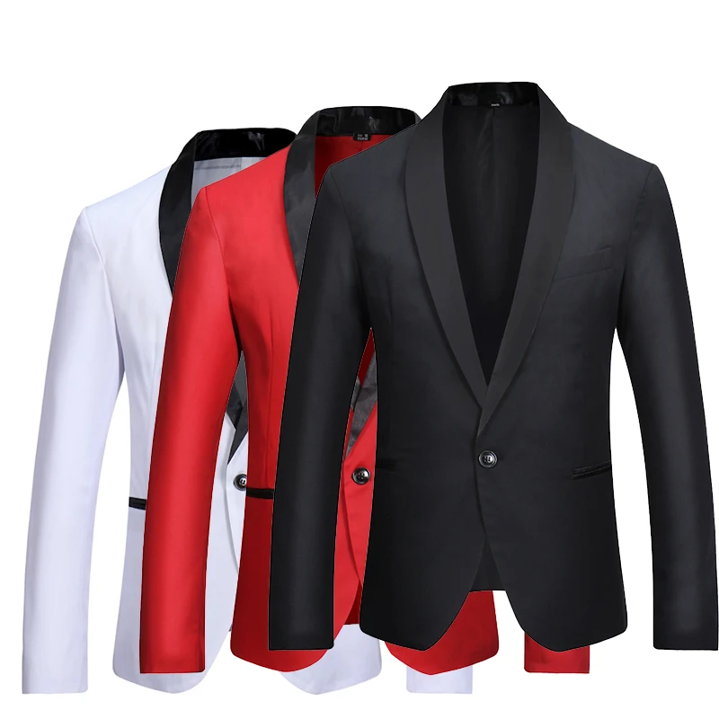 Pure Color Men Suit Jacket European Size S M L XL Business Banquet Men Casual Suit Red Black White Men Blazer Coats
Pure Color Men Suit Jacket European Size S M L XL Business Banquet Men Casual Suit Red Black White Men Blazer Coats