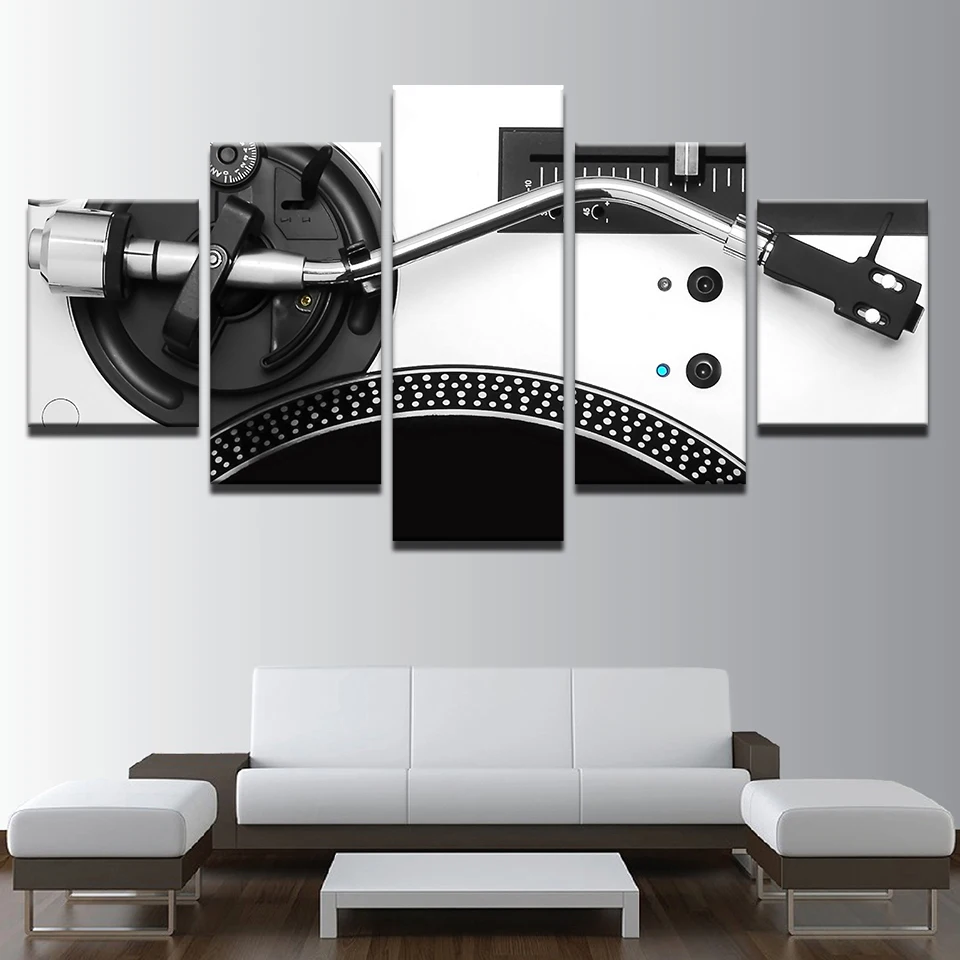 Contemporary Wall Art Paintings for Bedroom DJ Mixer Pictures Turntable Playing 5 Panel Canvas Pictures Party Decorations
Contemporary Wall Art Paintings for Bedroom DJ Mixer Pictures Turntable Playing 5 Panel Canvas Pictures Party Decorations