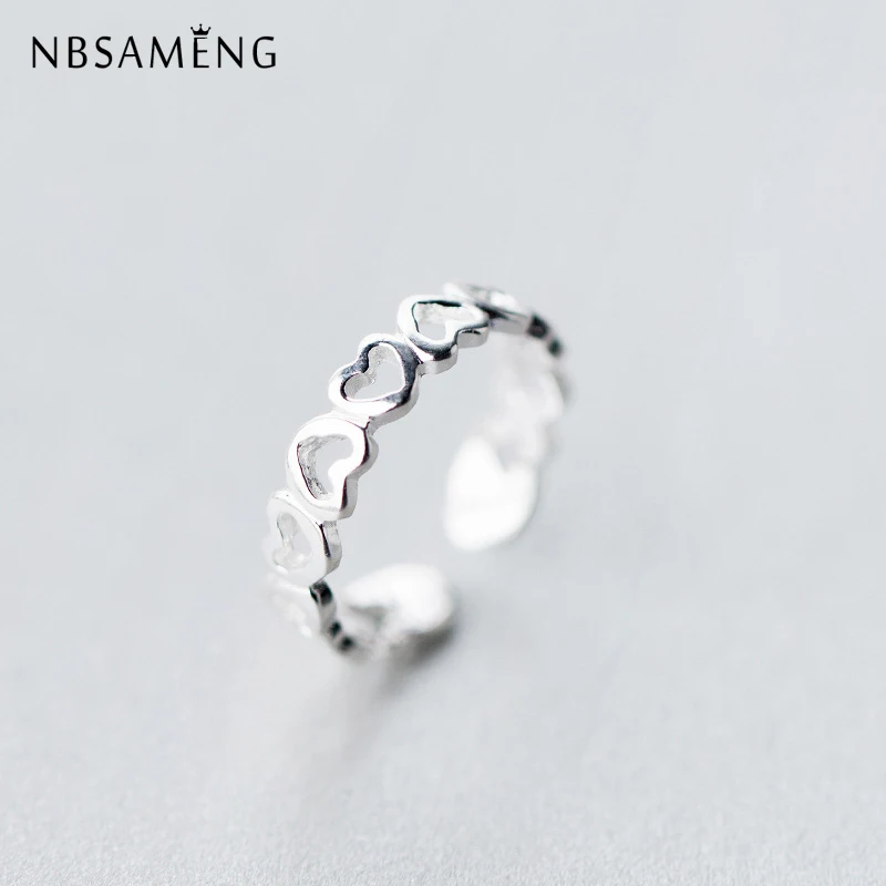 NBSAMENG 100% 925 Sterling Silver Ring Hollow Heart Love Cocktail Rings Opening Adjustable For Women Girl Gift Fine Jewelry
NBSAMENG 100% 925 Sterling Silver Ring Hollow Heart Love Cocktail Rings Opening Adjustable For Women Girl Gift Fine Jewelry