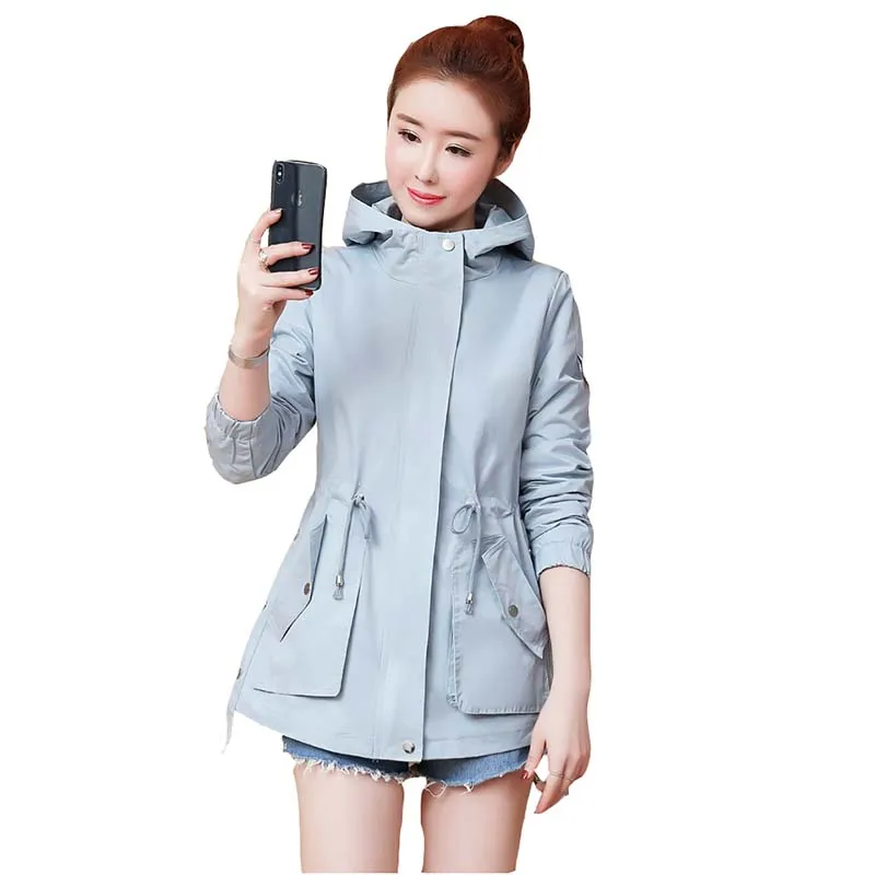Spring hooded jackets female 2020 new Korean loose medium long Plus size wild autumn casual jacket small windbreaker women
Spring hooded jackets female 2020 new Korean loose medium long Plus size wild autumn casual jacket small windbreaker women