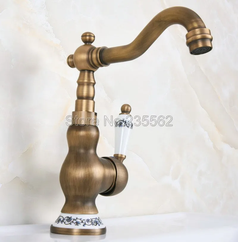 Antique Brass Kitchen Faucets Bathroom Sink Basin Faucet Mixer Hot and Cold Water Tap 360 Swivel Lnf609
Antique Brass Kitchen Faucets Bathroom Sink Basin Faucet Mixer Hot and Cold Water Tap 360 Swivel Lnf609