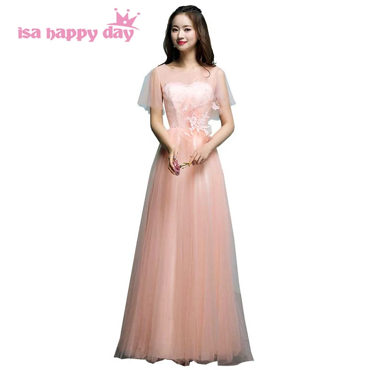 peach tulle long elegant sheer neck bridemaid party dress floor length 2020 bridesmade woman lace dreses for women H4171
peach tulle long elegant sheer neck bridemaid party dress floor length 2020 bridesmade woman lace dreses for women H4171