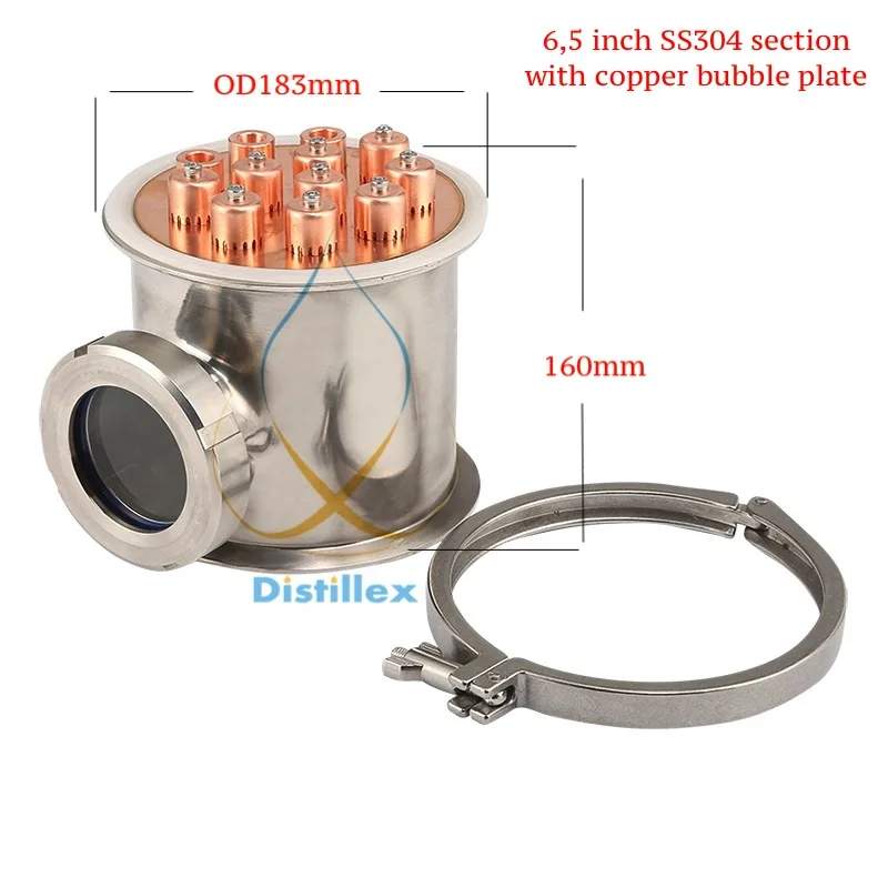 Новый 6 5 "(OD183mm ) SS304 Пузырьковые пластины раздел. Медная пузырьковая пластина