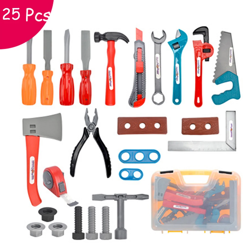 25 Pcs Pretend Play Toy Building Tools Kits Ax Carpentry Construction Instruments For Children Early Educational Set Boys Gifts
25 Pcs Pretend Play Toy Building Tools Kits Ax Carpentry Construction Instruments For Children Early Educational Set Boys Gifts