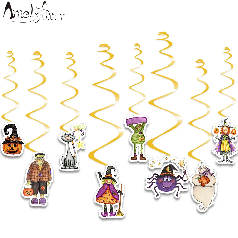 Halloween Theme Series 3 Ceiling Hanging Swirl Decoration Cat Mummy Pumpkin Spider Witch Halloween Party Decorations Supplies
Halloween Theme Series 3 Ceiling Hanging Swirl Decoration Cat Mummy Pumpkin Spider Witch Halloween Party Decorations Supplies
