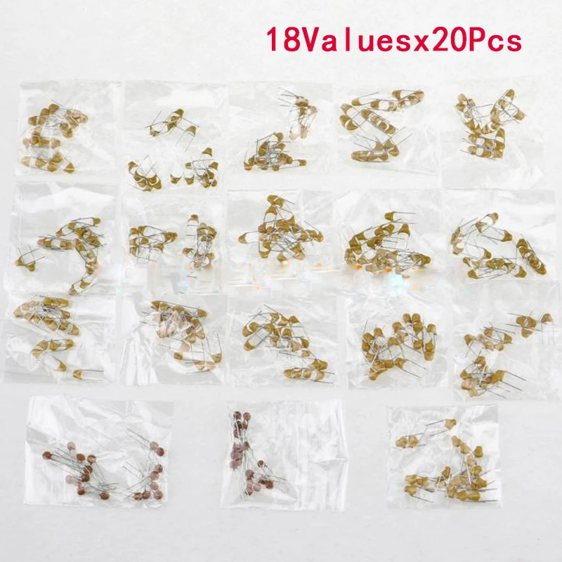 360pcs 18Valuesx20Pcs Capacitor Pack 5pF~820pF 50V Multilayer Ceramic Capacitors Assortment Kit NPO COG High Quality
360pcs 18Valuesx20Pcs Capacitor Pack 5pF~820pF 50V Multilayer Ceramic Capacitors Assortment Kit NPO COG High Quality