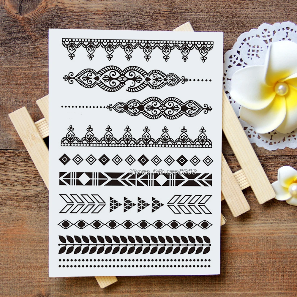 Waterproof Metallic Gold Silver White Temporary Tattoo For Black India Henna Tattoo Love Flower Pattern #022
Waterproof Metallic Gold Silver White Temporary Tattoo For Black India Henna Tattoo Love Flower Pattern #022