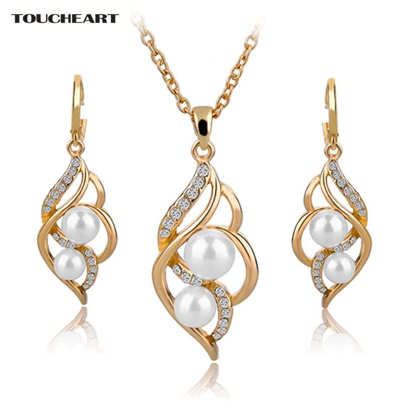 TOUCHEART Simulated Pearl Indian Wedding Jewelry Sets for Women Bridal Crystal Gold color Earrings Statement Necklaces SET140024
TOUCHEART Simulated Pearl Indian Wedding Jewelry Sets for Women Bridal Crystal Gold color Earrings Statement Necklaces SET140024