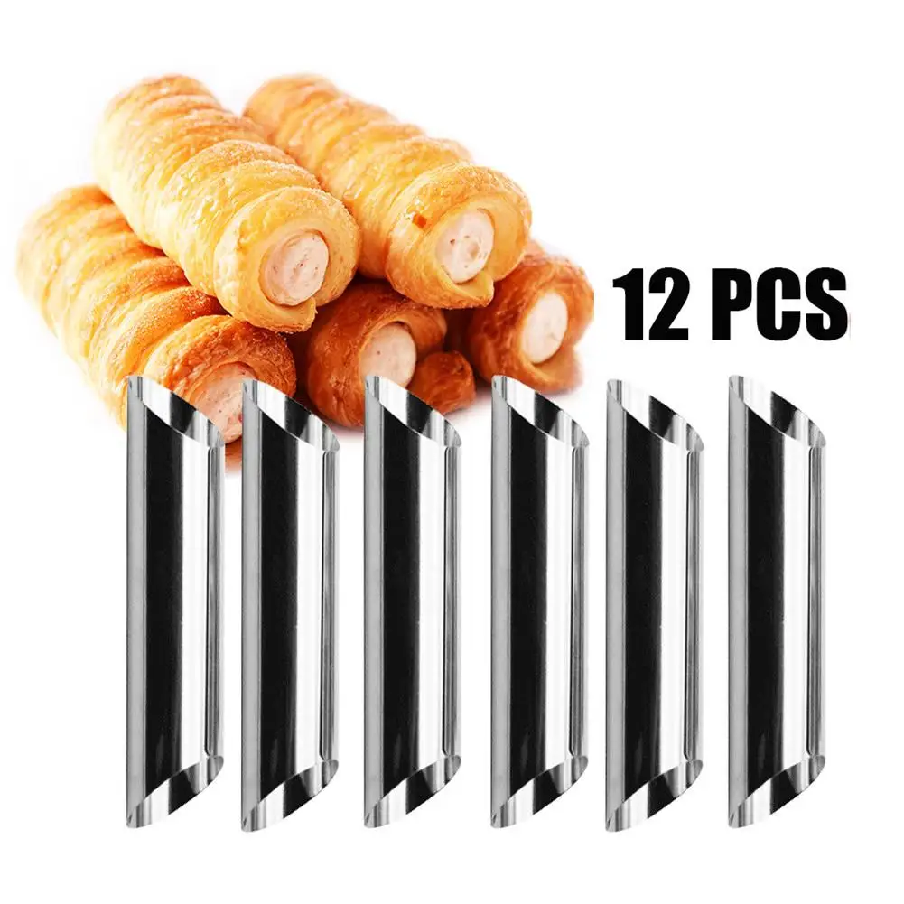 12PCS Stainless Steel Screw Croissant Mold Solenoid Anode Spiral Baked Cake Croissant Bread DIY Baking Mold
12PCS Stainless Steel Screw Croissant Mold Solenoid Anode Spiral Baked Cake Croissant Bread DIY Baking Mold