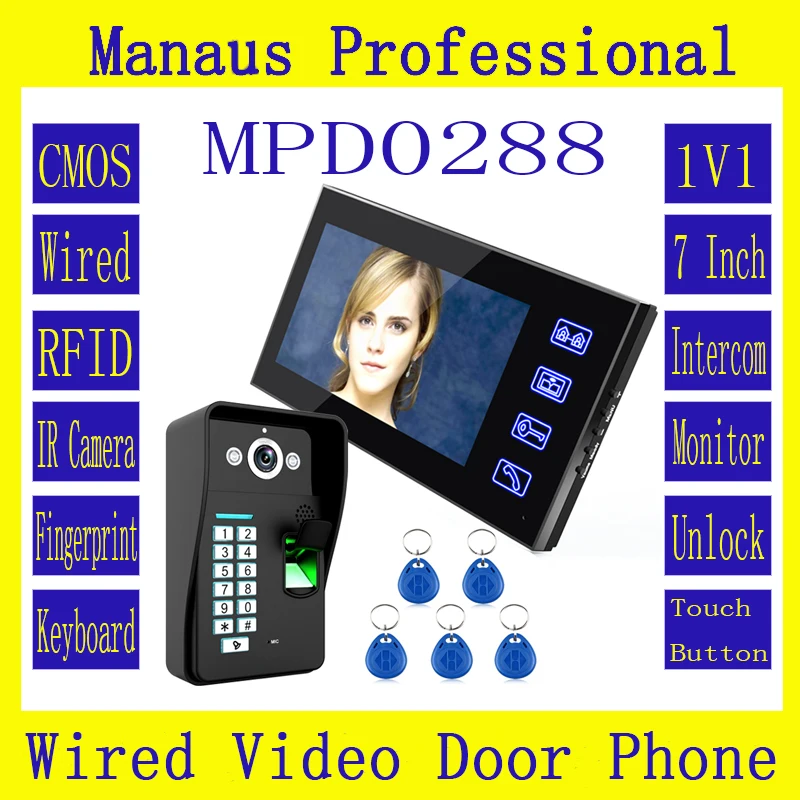 7" Lcd & 1000 TV Line IR Camera Inductive Card Password Fingerprint Recognition Access Controller Video DoorPhone Intercom D288b
7" Lcd & 1000 TV Line IR Camera Inductive Card Password Fingerprint Recognition Access Controller Video DoorPhone Intercom D288b