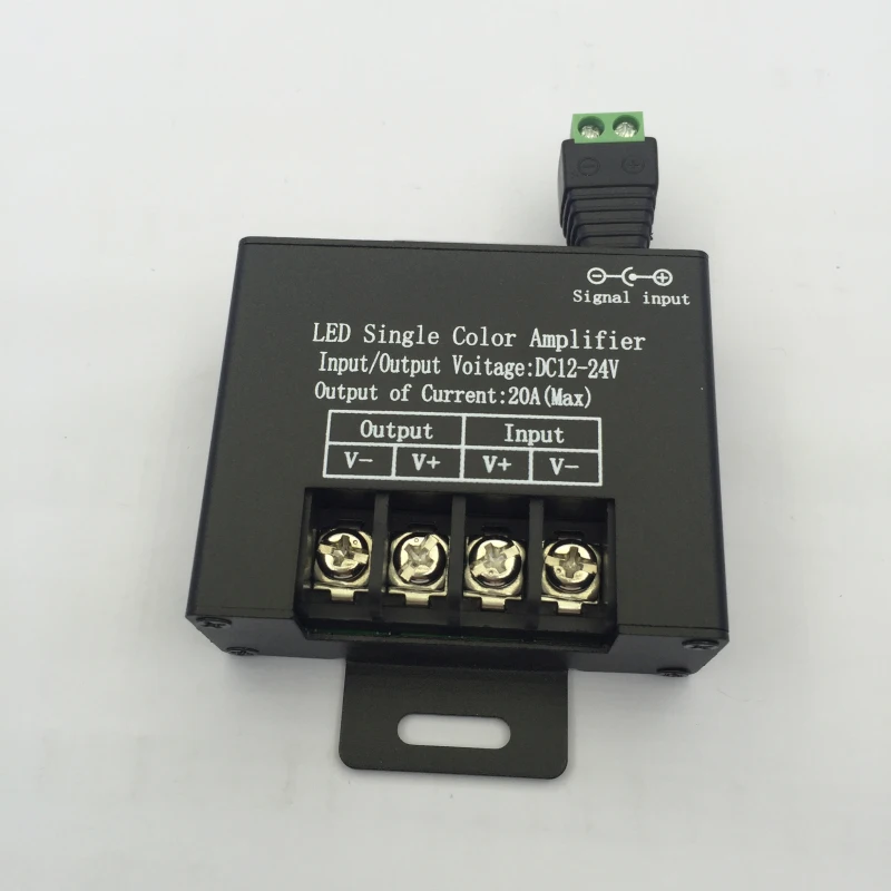Aluminum Case Black DC 12-24V 20A Max Data Repeater Signal Amplifier for SMD 3528 5050 Single Color LED Strip Lights
Aluminum Case Black DC 12-24V 20A Max Data Repeater Signal Amplifier for SMD 3528 5050 Single Color LED Strip Lights