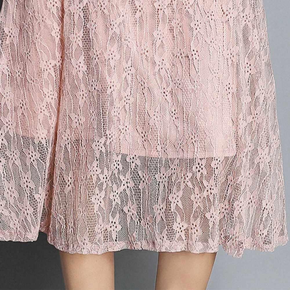 Hollow Out Ladies Elegant Lace Dress Slim A-line Ladies Party Dresses New Summer Pink Mid Dress for Woman
Hollow Out Ladies Elegant Lace Dress Slim A-line Ladies Party Dresses New Summer Pink Mid Dress for Woman