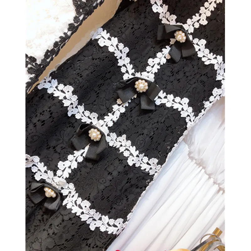 Small Fragrance Bow Pearl Button Elegant Lace Short Sleeve Ladies Patchwork Round Neck Elegant Short Sleeve Fashion Mini Dress
Small Fragrance Bow Pearl Button Elegant Lace Short Sleeve Ladies Patchwork Round Neck Elegant Short Sleeve Fashion Mini Dress