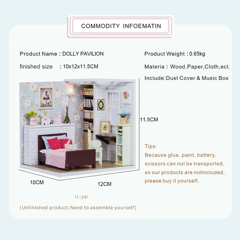 Cutebee Doll House Furniture Miniature Dollhouse DIY Miniature House Room Casa Toys for Children DIY Dollhouse M09F
Cutebee Doll House Furniture Miniature Dollhouse DIY Miniature House Room Casa Toys for Children DIY Dollhouse M09F