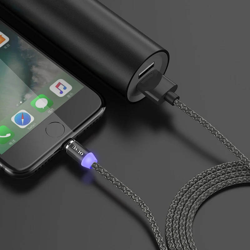 Rosinop 2.4A кабель для быстрой зарядки Магнитный iphone кабеля Lightning Type C Micro USB магнитное