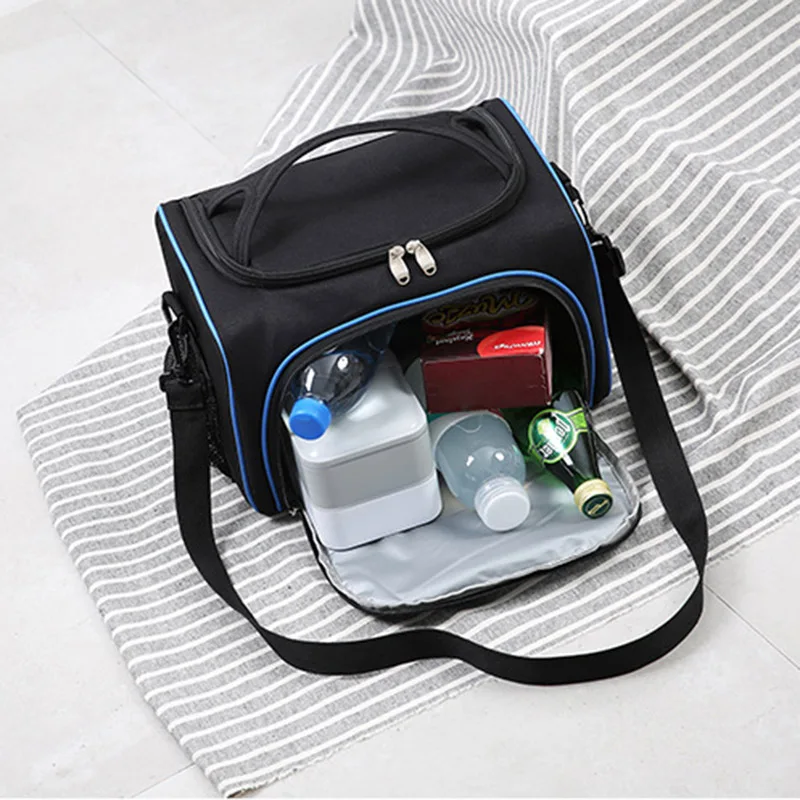 2018 New Casual Lunch Insulated Bag Handbag Double Layer Zipper Oxford Cloth Portable For Picnic Travel 88 LT88 | Багаж и сумки