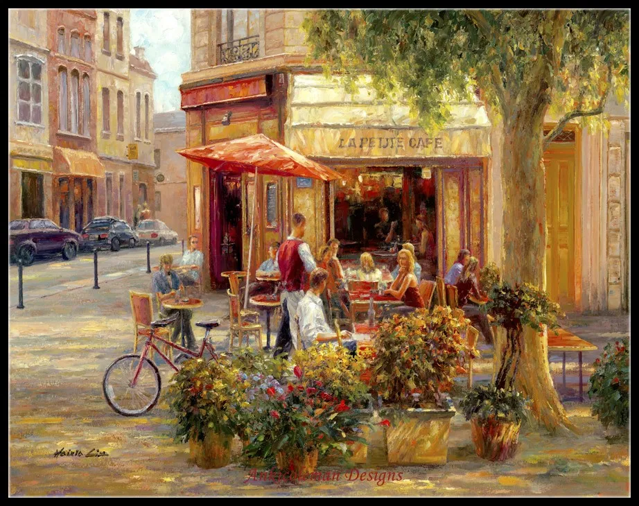Embroidery Counted Cross Stitch Kits Needlework - Crafts 14 ct DMC color DIY Arts Handmade Decor - Cafe Corner, Paris
Embroidery Counted Cross Stitch Kits Needlework - Crafts 14 ct DMC color DIY Arts Handmade Decor - Cafe Corner, Paris