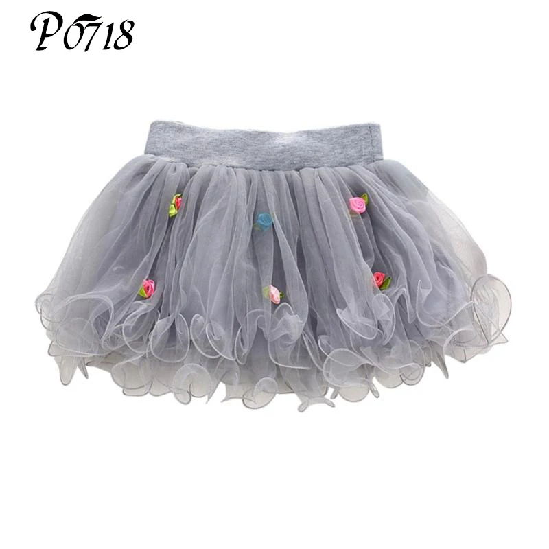 2018 Baby Girls Tutu Skirt Fluffy Mini Child Ballet Kids Ball Gown Girl Princess Flower Lace Tulle Dance Chiffon Skirts | Мать и ребенок
