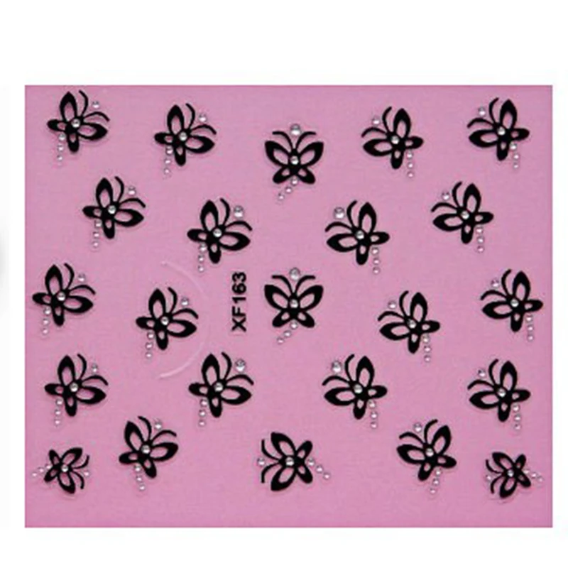 Black 3D Butterfly Design Water Transfer Nails Art Sticker Decals Nail Wraps Decals XF163
Black 3D Butterfly Design Water Transfer Nails Art Sticker Decals Nail Wraps Decals XF163