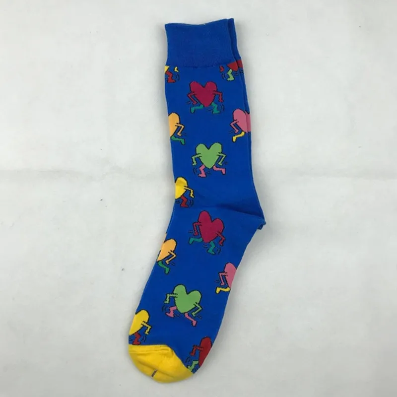 Мужские носки PEONFLY из чесаного хлопка цветные жаккардовые короткие забавные с