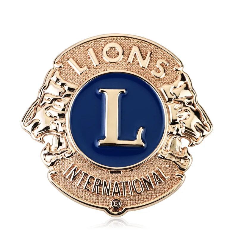 Высококачественная хромированная металлическая эмблема L LIONS International 6 7/10 5 см