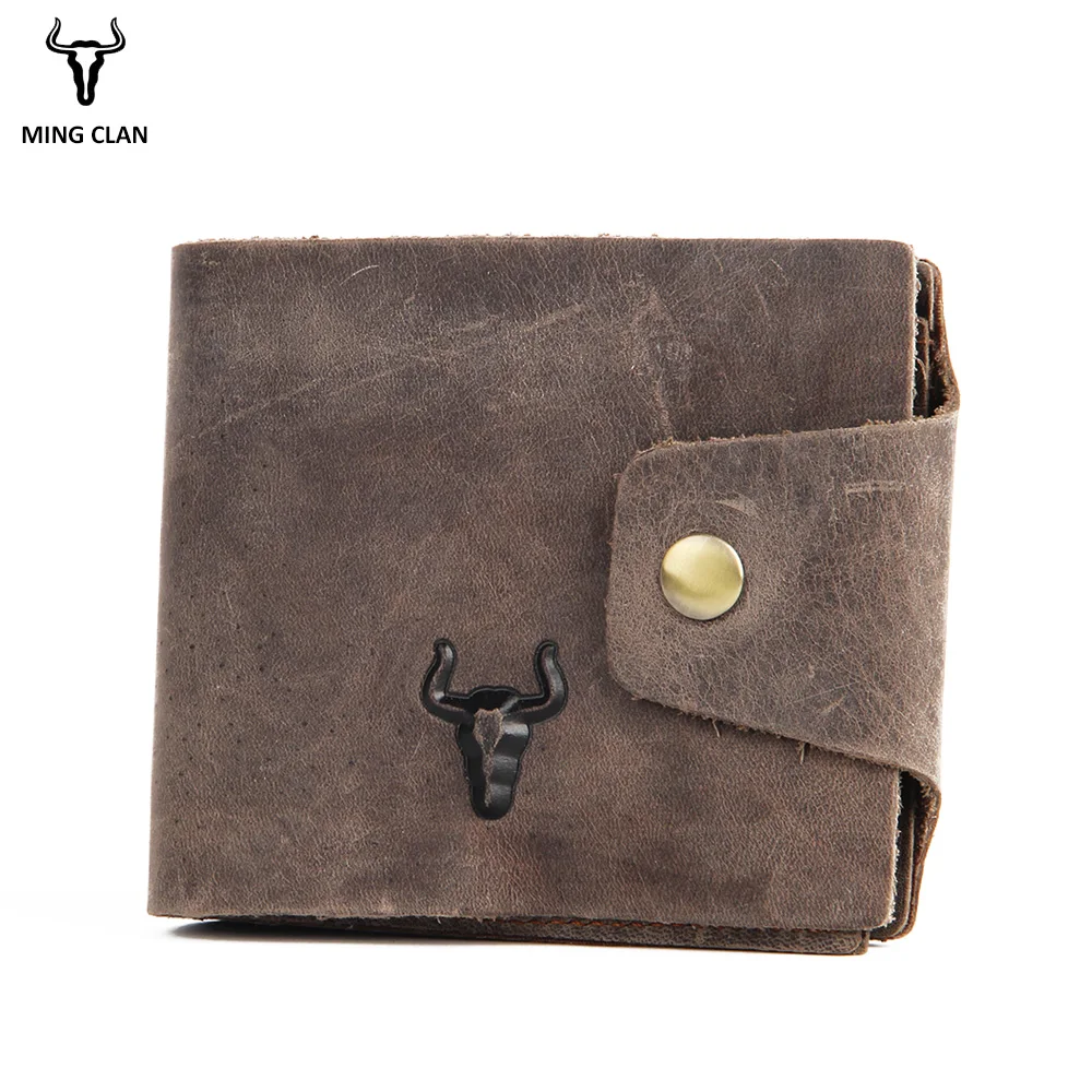 

Mingclan Crazy Horse Genuine Leather Wallet Men SIM Phone SD Card Holder Male Wallet Vintage Travel Purses Clutch Handbag RFid