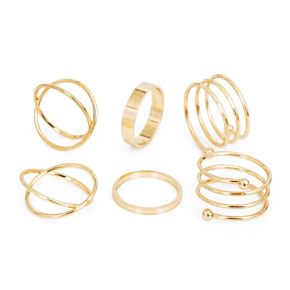 IFKM Hot Unique Ring Set Punk Gold Color Knuckle Rings for women Finger Ring 6 PCS Ring Set Best Selling
IFKM Hot Unique Ring Set Punk Gold Color Knuckle Rings for women Finger Ring 6 PCS Ring Set Best Selling