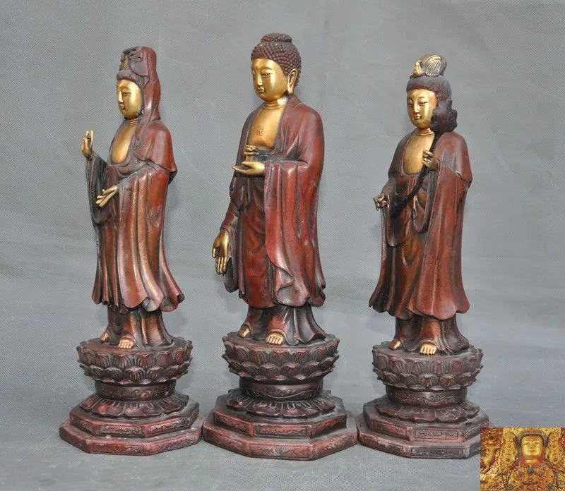 wedding decoration Old Tibet Buddhism bronze Gilt Kwan-Yin Sakyamuni Shakyamuni 3 god Buddha statue
wedding decoration Old Tibet Buddhism bronze Gilt Kwan-Yin Sakyamuni Shakyamuni 3 god Buddha statue