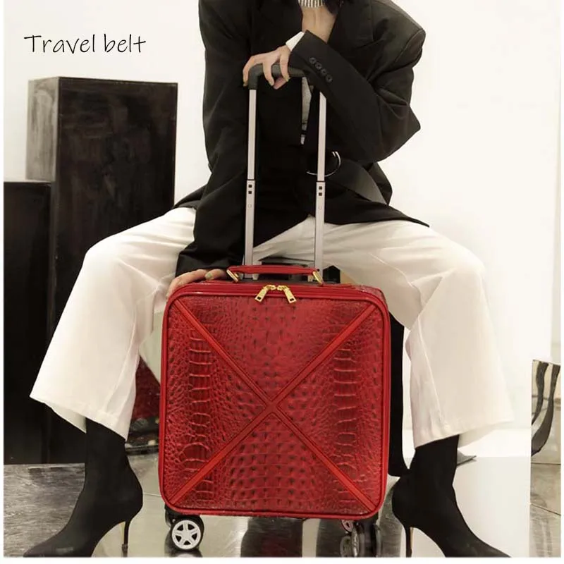 Travel Belt classic Crocodile patternBrand Rolling Luggage Spinner women Retro PU leather Travel Bags noble Suitcase Wheels
Travel Belt classic Crocodile patternBrand Rolling Luggage Spinner women Retro PU leather Travel Bags noble Suitcase Wheels