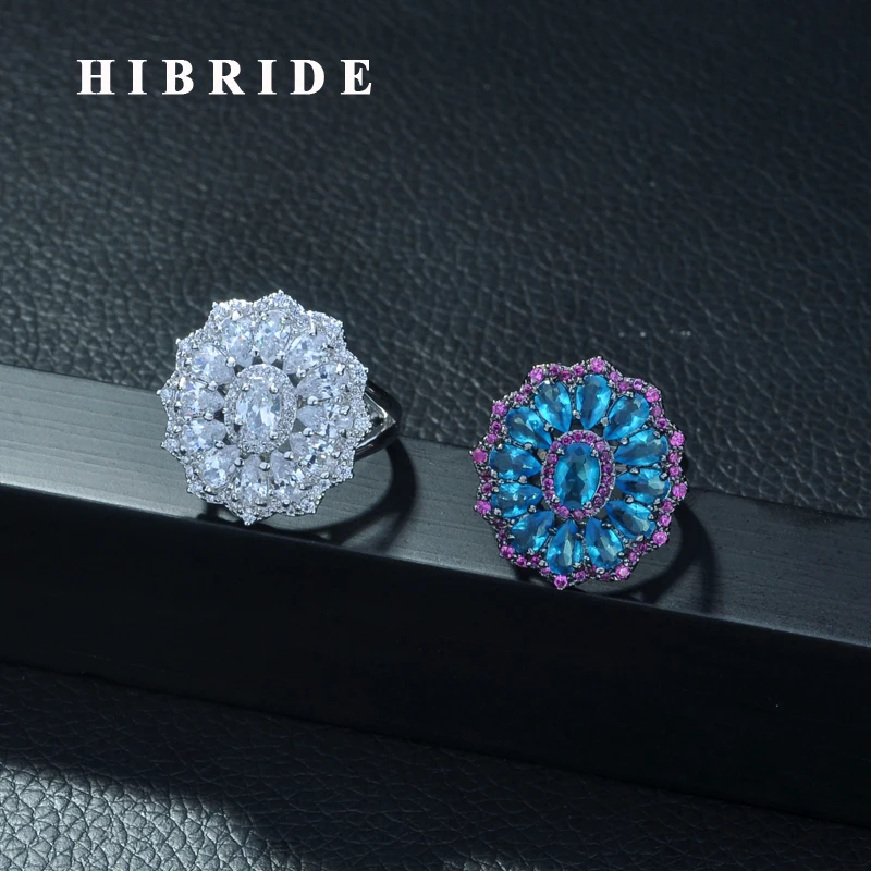 HIBRIDE New Fashion Jewelry Big Flower Shape Cubic Zirconia White Color Finger Rings for Women Evening Party Bijoux Femme R-263
HIBRIDE New Fashion Jewelry Big Flower Shape Cubic Zirconia White Color Finger Rings for Women Evening Party Bijoux Femme R-263