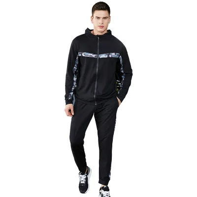 New Sports Suit Men's Camouflage Stitching Fitness Clothes Hooded Cardigan Zipper Coat Male Running Sets
New Sports Suit Men's Camouflage Stitching Fitness Clothes Hooded Cardigan Zipper Coat Male Running Sets