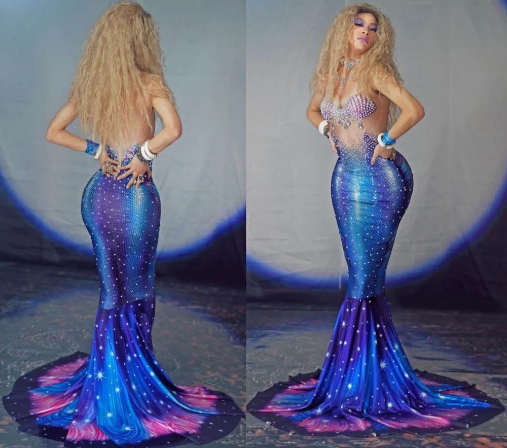 Gold Pearl Crystal Fishtail Dress Bar Party Mermaid Role Performance One Piece Dress Cosplay Costume Nightclub Singer Stage Wear
Gold Pearl Crystal Fishtail Dress Bar Party Mermaid Role Performance One Piece Dress Cosplay Costume Nightclub Singer Stage Wear