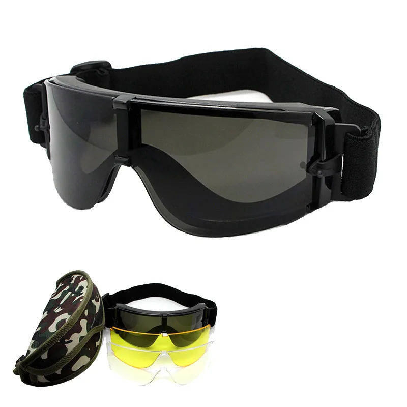 Military X800 Tactical Goggles Army Airsoft Eyewear Paintball Shooting Windproof Glasses Eye Protection Men's Sunglasses 3 Lens
Military X800 Tactical Goggles Army Airsoft Eyewear Paintball Shooting Windproof Glasses Eye Protection Men's Sunglasses 3 Lens