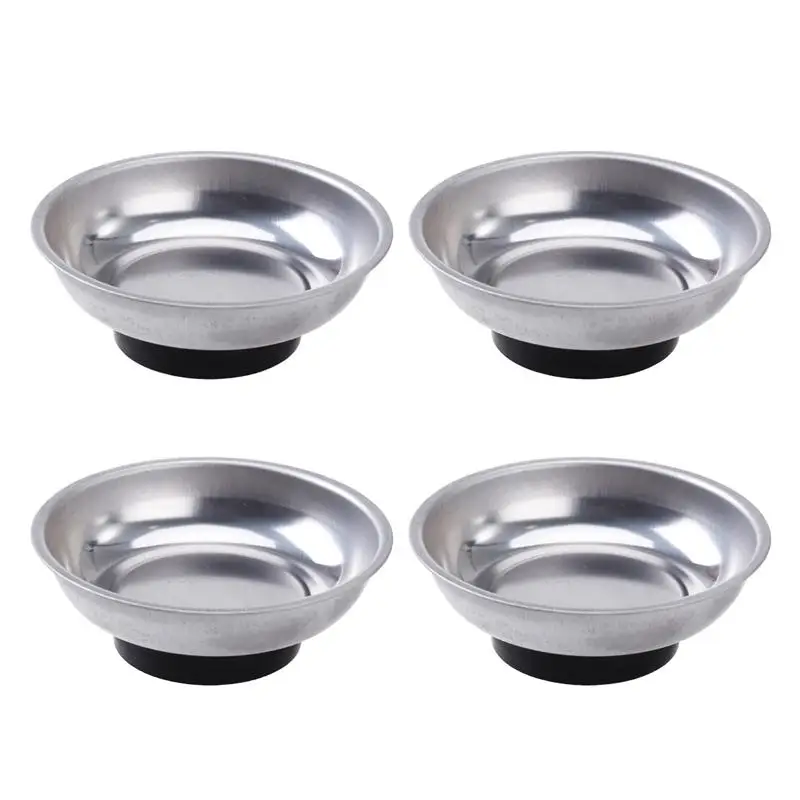 4 Pcs 3 Inch Stainless Steel Round Magnetic Parts Tray Bowl Screws Tools Holder | Инструменты