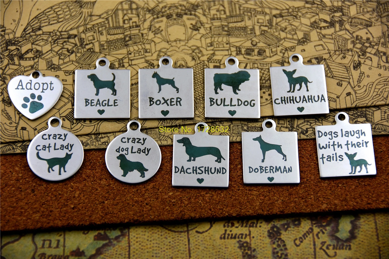 20pcs--stainless steel charms "Adopt/beagle/boxer/bulldog/chihuahua/crazy (dog)lady/dachshund/deberman" charm pendant
20pcs--stainless steel charms "Adopt/beagle/boxer/bulldog/chihuahua/crazy (dog)lady/dachshund/deberman" charm pendant