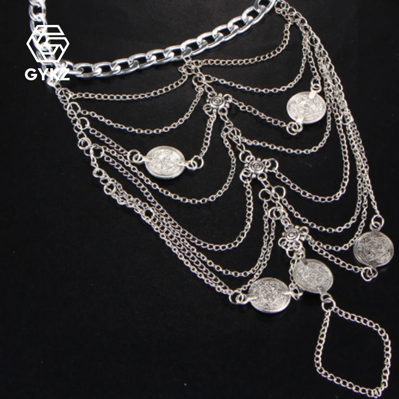 Oumeiboximiya retro foot chain metal multi-layer fringed coins lady jewelry | Украшения и аксессуары