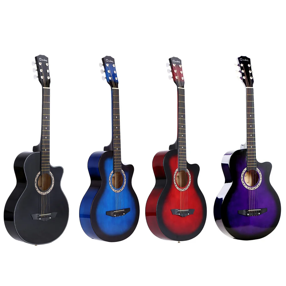 High Quality 38" Guitar Guitarra 38" Acoustic Folk Guitar Durbale 6-String Basswood Guitar Black Blue Red Purple for Option
High Quality 38" Guitar Guitarra 38" Acoustic Folk Guitar Durbale 6-String Basswood Guitar Black Blue Red Purple for Option